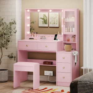 Makeup Vanity With LED Mirror