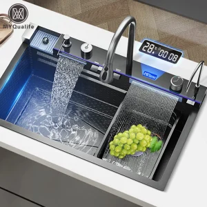 Stainless Steel Waterfall Sink Set