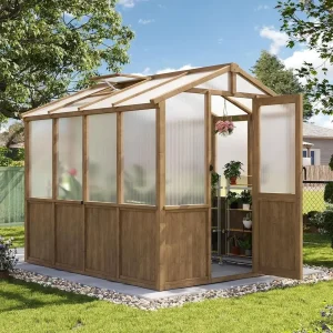 # 6x8 Wooden Garden Greenhouse