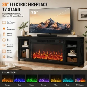 36-Inch Electric Fireplace TV Stand
