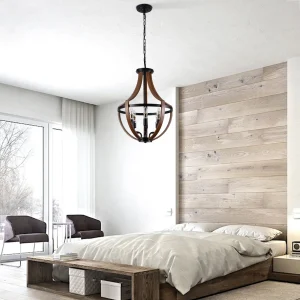 Rustic Wooden Pendant Light