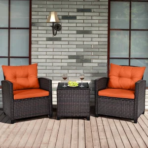 3-Piece Rattan Patio Set