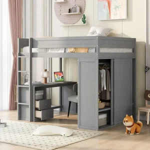 Loft Bed With Desk & Storage