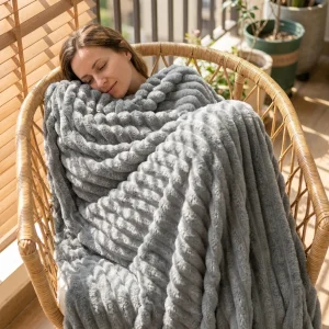 Ribbed Velvet Plush Blanket