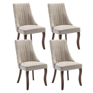 Linen Channel Tufted Dining Chairs
