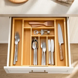Expandable Bamboo Drawer Organizer