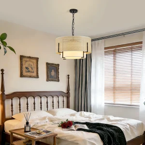 Woven Rattan Drum Chandelier